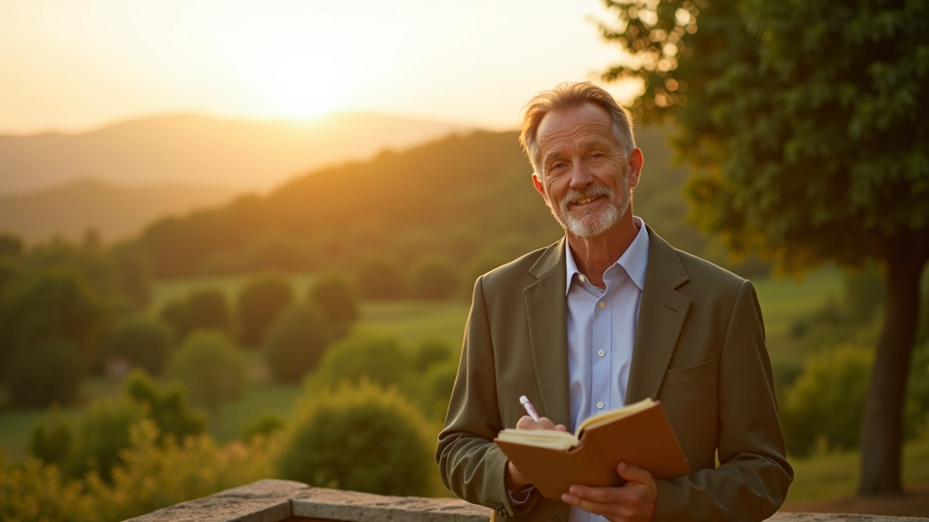 Routine mattutina in villa toscana con vista campagna