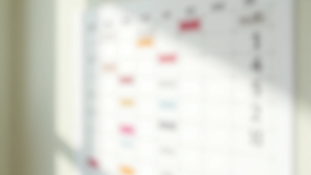 Calendario murale con adesivi colorati che marcano i giorni completati, pattern visibile di una settimana intera